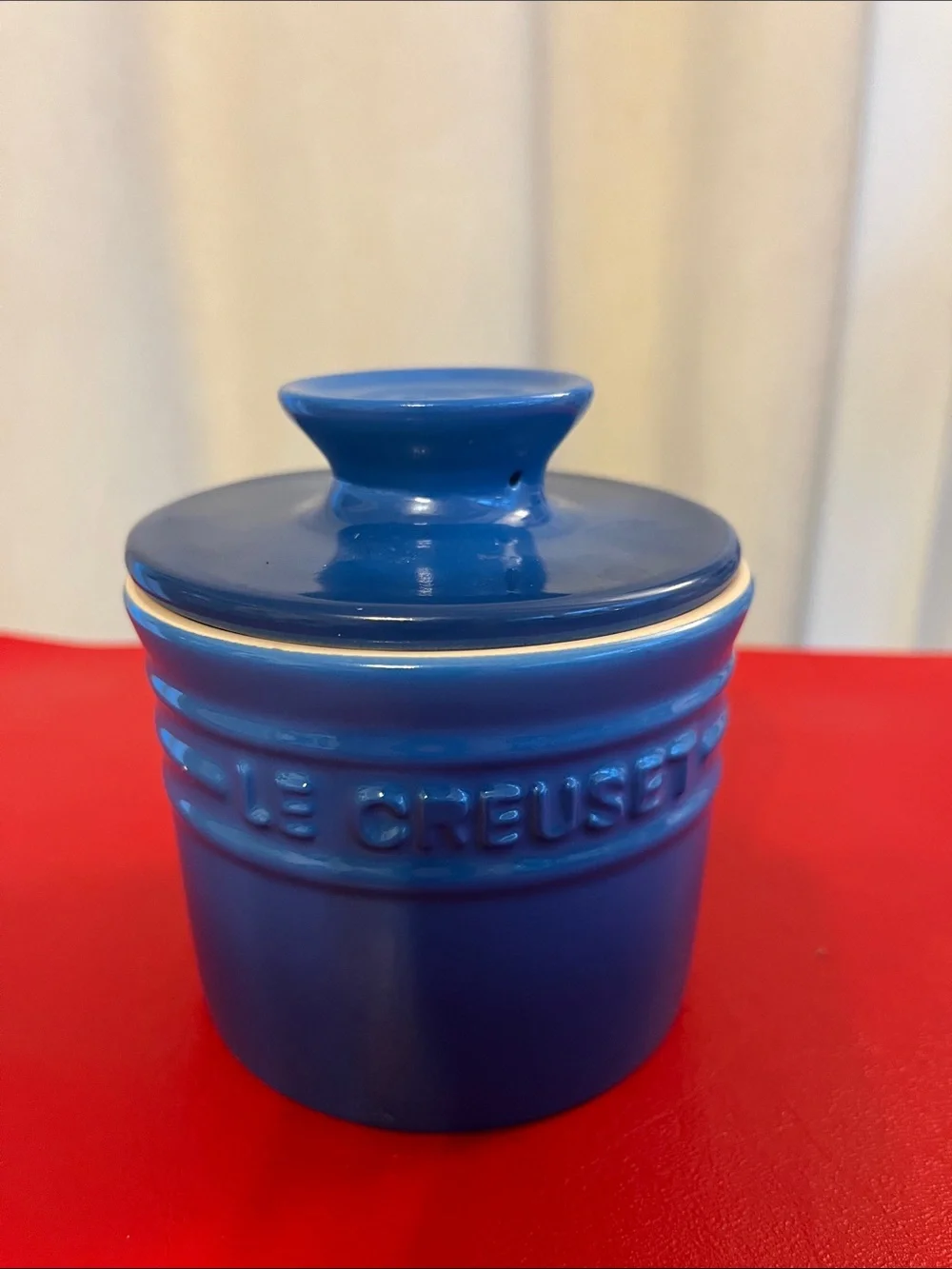 Le Creuset Blue and Cream Stoneware Ramekin Set